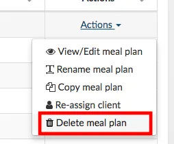 delete meal plan